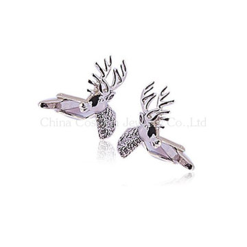 Animals Deer Shape Silver Cufflinks for Men to Marry